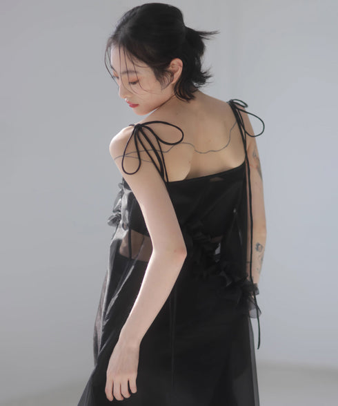 Sheer Layered Strap Dress